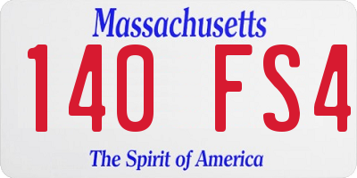 MA license plate 140FS4