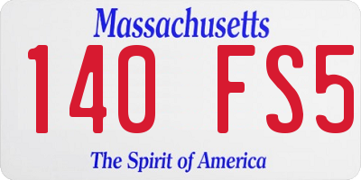MA license plate 140FS5