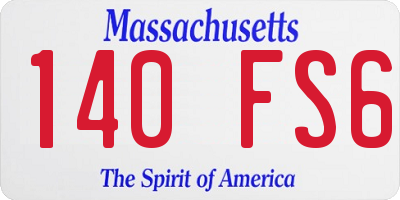 MA license plate 140FS6