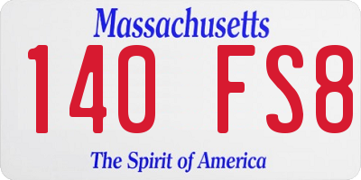 MA license plate 140FS8