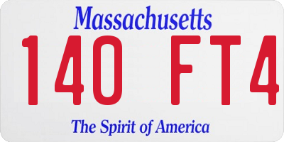 MA license plate 140FT4