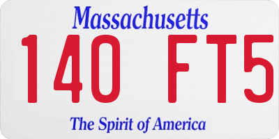 MA license plate 140FT5