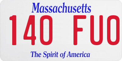 MA license plate 140FU0