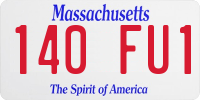 MA license plate 140FU1