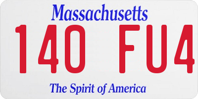 MA license plate 140FU4