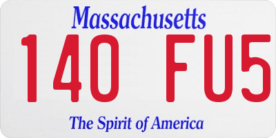 MA license plate 140FU5
