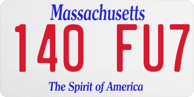 MA license plate 140FU7
