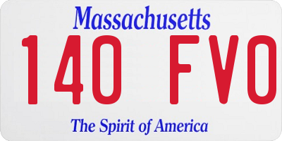 MA license plate 140FV0