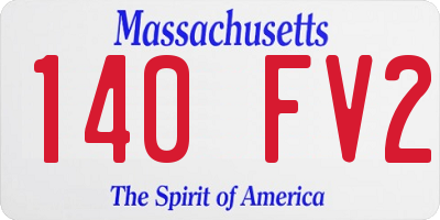 MA license plate 140FV2