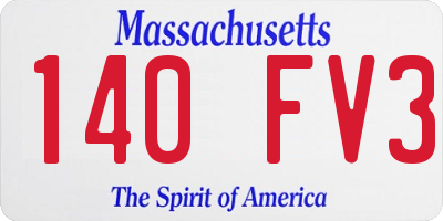 MA license plate 140FV3