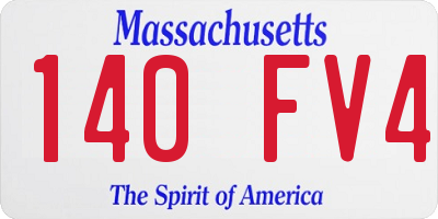 MA license plate 140FV4