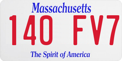 MA license plate 140FV7