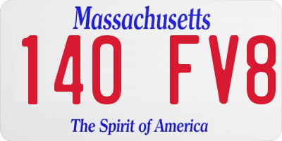 MA license plate 140FV8