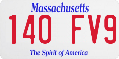 MA license plate 140FV9