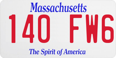 MA license plate 140FW6