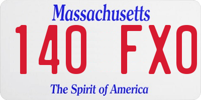 MA license plate 140FX0