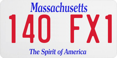 MA license plate 140FX1