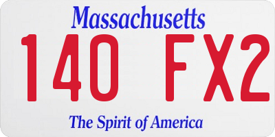 MA license plate 140FX2