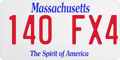 MA license plate 140FX4