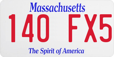 MA license plate 140FX5