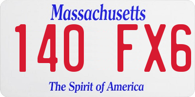 MA license plate 140FX6