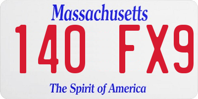 MA license plate 140FX9