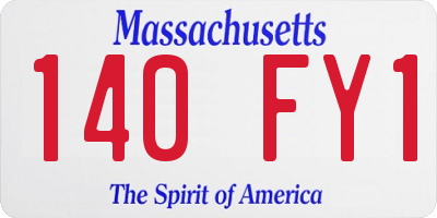 MA license plate 140FY1