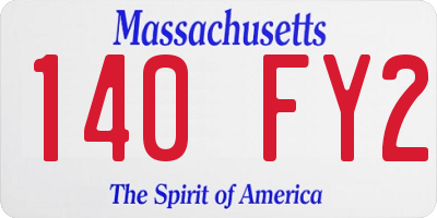 MA license plate 140FY2