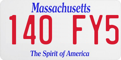 MA license plate 140FY5