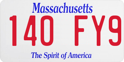 MA license plate 140FY9
