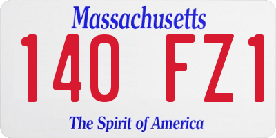 MA license plate 140FZ1