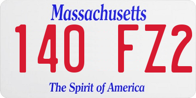 MA license plate 140FZ2