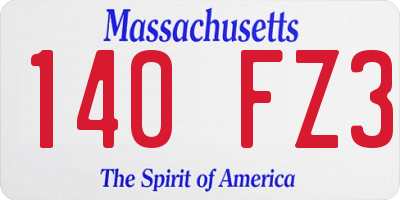 MA license plate 140FZ3