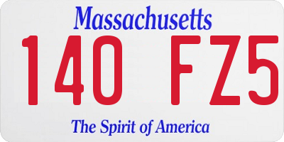MA license plate 140FZ5
