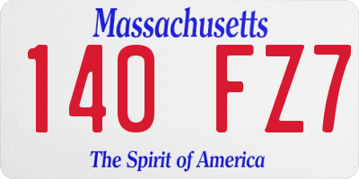 MA license plate 140FZ7