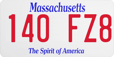 MA license plate 140FZ8