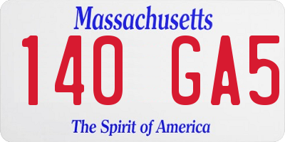 MA license plate 140GA5