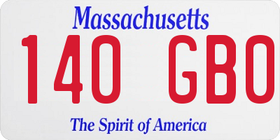 MA license plate 140GB0