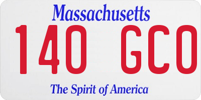 MA license plate 140GC0