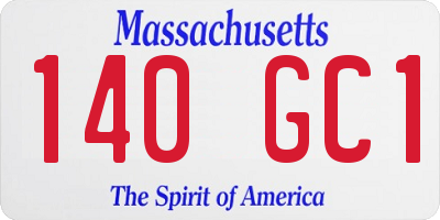 MA license plate 140GC1
