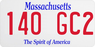 MA license plate 140GC2