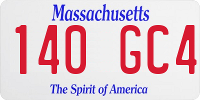 MA license plate 140GC4