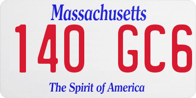 MA license plate 140GC6