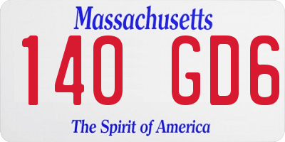 MA license plate 140GD6