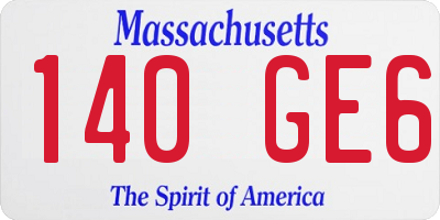 MA license plate 140GE6
