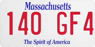 MA license plate 140GF4