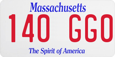 MA license plate 140GG0