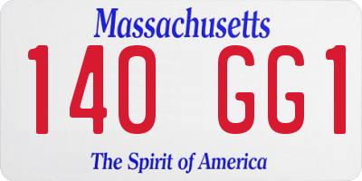 MA license plate 140GG1