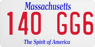 MA license plate 140GG6