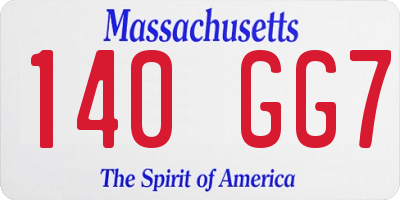 MA license plate 140GG7